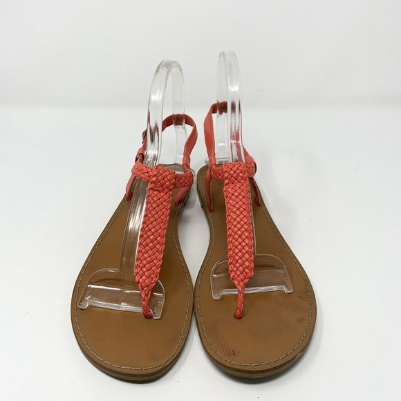 Old Navy Faux‎ Leather Strappy Red Slingback Sandals 8 - Picture 2 of 7